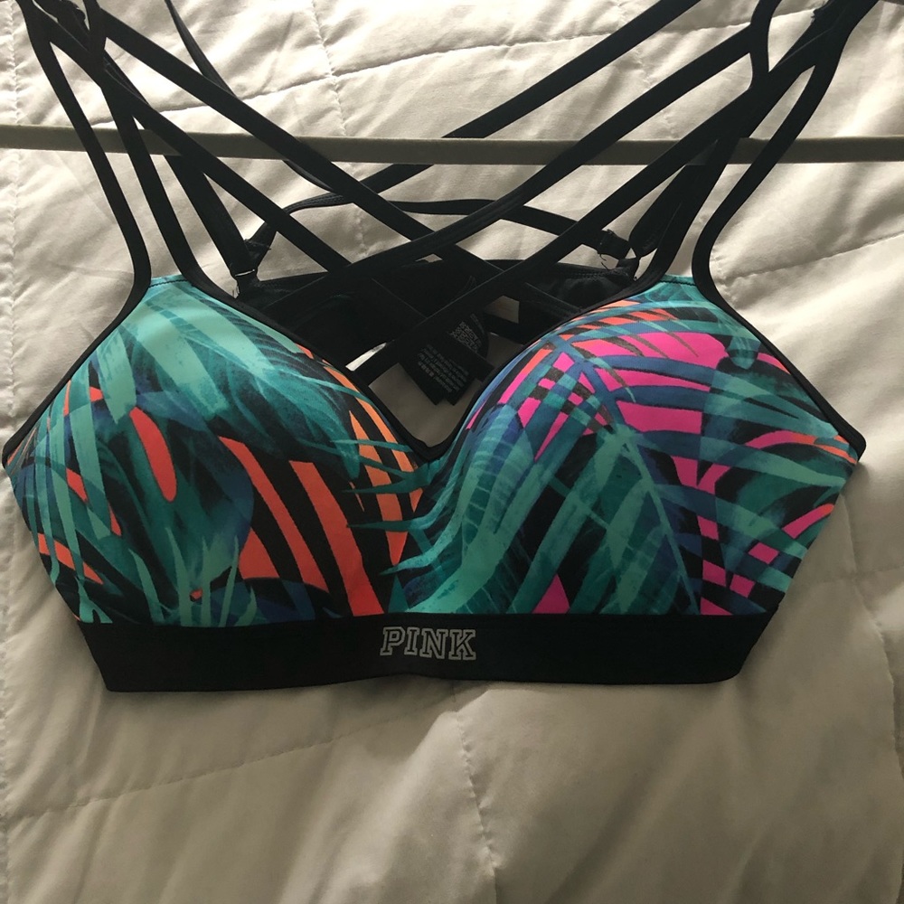Pink sports bra